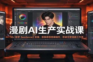 漫剧AI生产实战课：MJ 即梦 Seedance2 实操，剪辑修图音频制作，搭建完整漫剧工作流