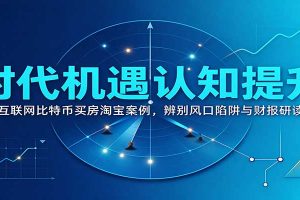 时代机遇认知提升：复盘互联网比特币买房淘宝案例，辨别风口陷阱与财报研读思路