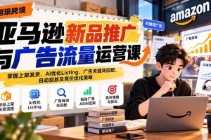 （21036期）亚马逊新品推广与广告流量运营课：掌握上架发货、AI优化Listing、广告关键词匹配、自动投放及竞价优化策略